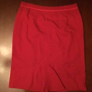 Women’s White House Black market red wool skirt.